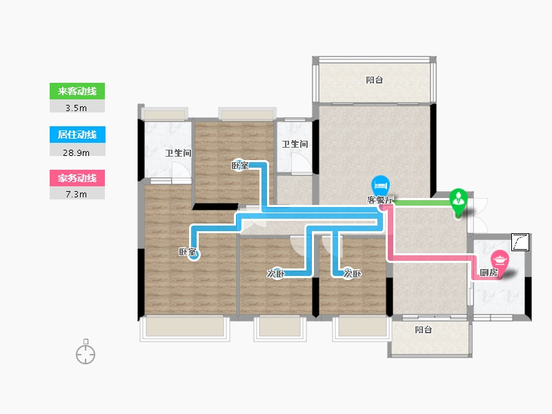 湖南省-郴州市-德泰宝领嘉园-110.00-户型库-动静线