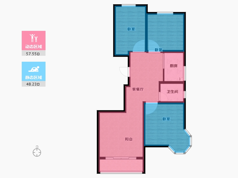 河南省-商丘市-新城国际·兰溪谷-95.06-户型库-动静分区