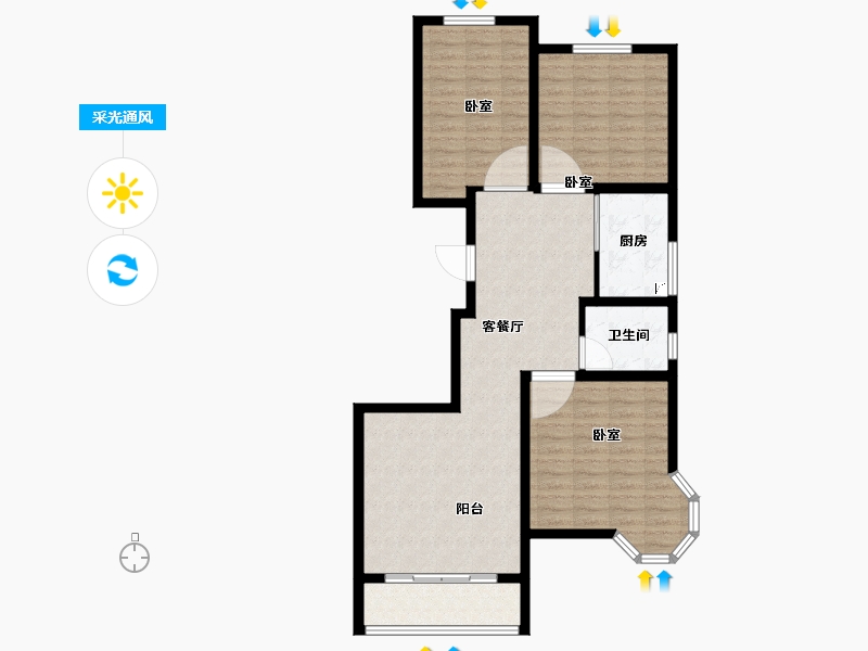 河南省-商丘市-新城国际·兰溪谷-95.06-户型库-采光通风