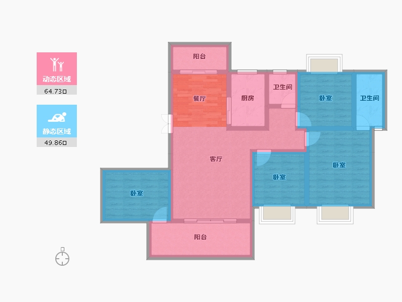 湖南省-衡阳市-楚江大厦-101.43-户型库-动静分区