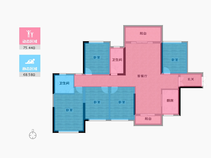 湖南省-衡阳市-天嘉·天樾-128.89-户型库-动静分区