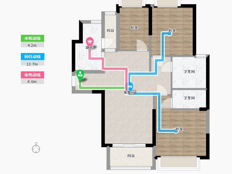 湖北省-武汉市-金银湖1号院-86.59-户型库-动静线