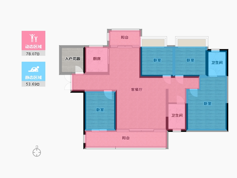 湖南省-郴州市-中港瓏熙府-123.33-户型库-动静分区