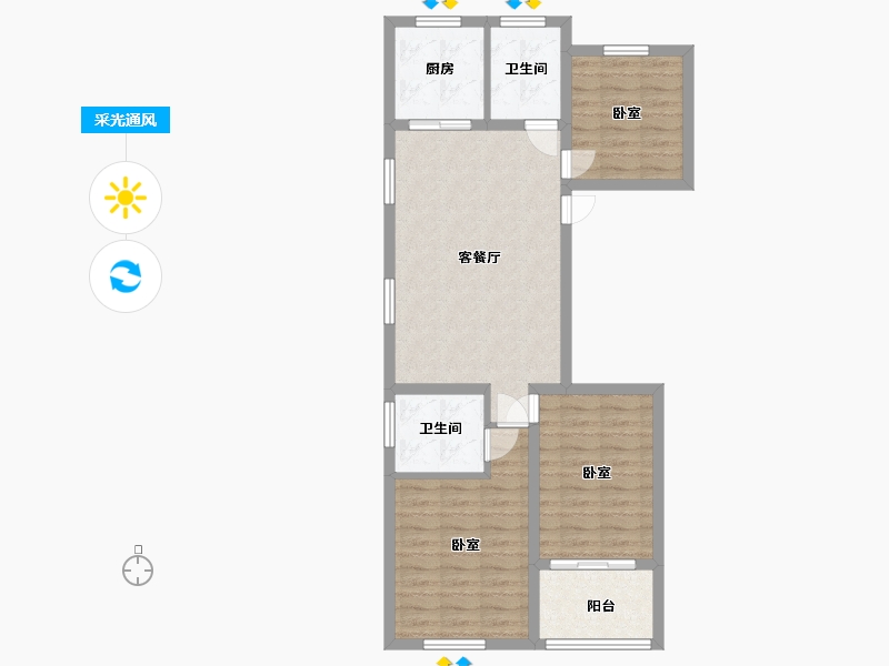 浙江省-衢州市-中梁外滩壹号院-78.46-户型库-采光通风