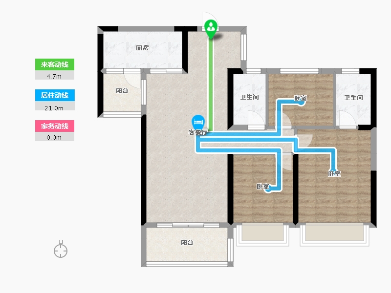 湖南省-衡阳市-华耀碧桂园·十里江湾-88.72-户型库-动静线