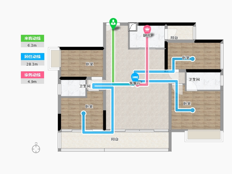 湖南省-郴州市-中港瓏熙府-119.00-户型库-动静线