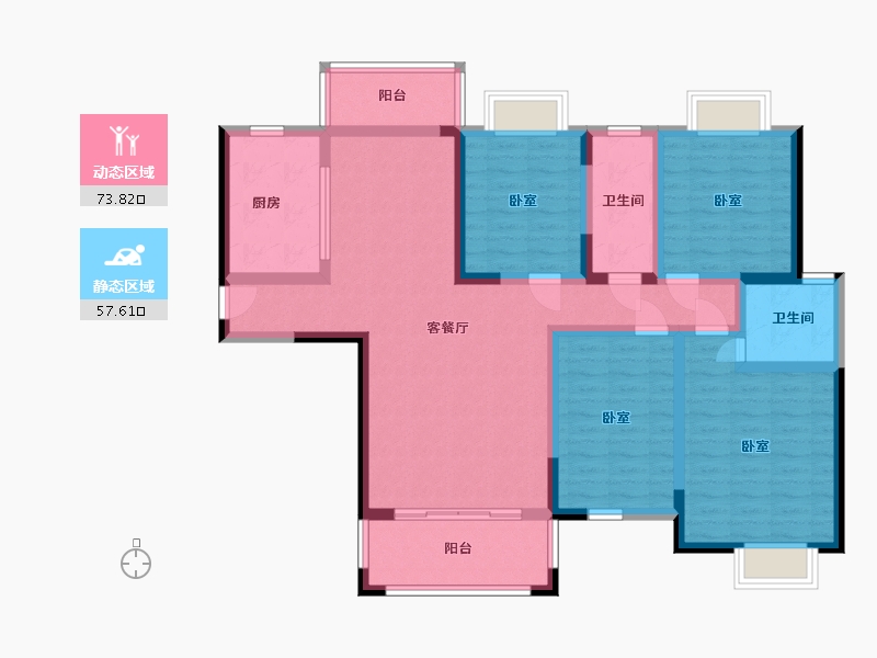 湖南省-邵阳市-邵阳县东方明珠雅苑-115.43-户型库-动静分区