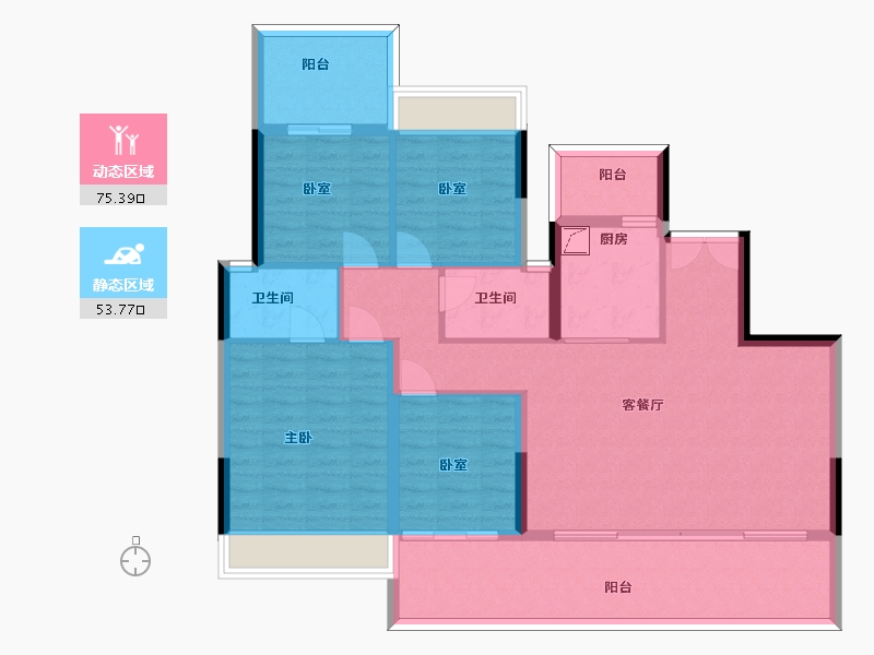 贵州省-贵阳市-远洋万和世家-116.51-户型库-动静分区