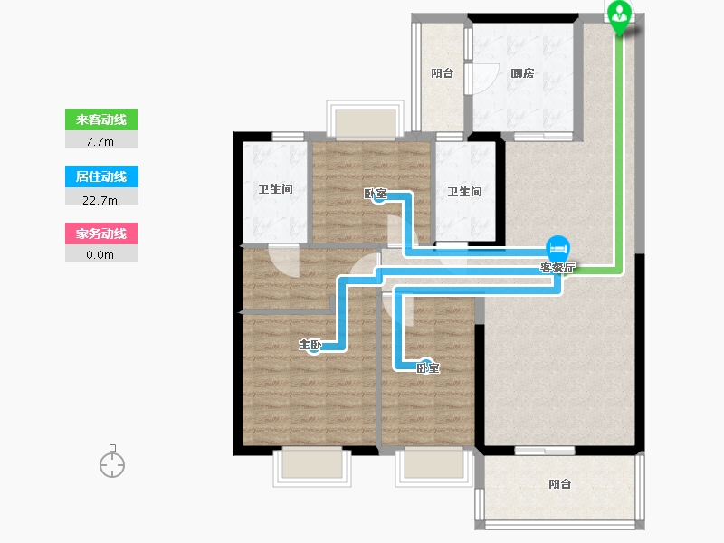 安徽省-六安市-恒大御景湾-105.00-户型库-动静线