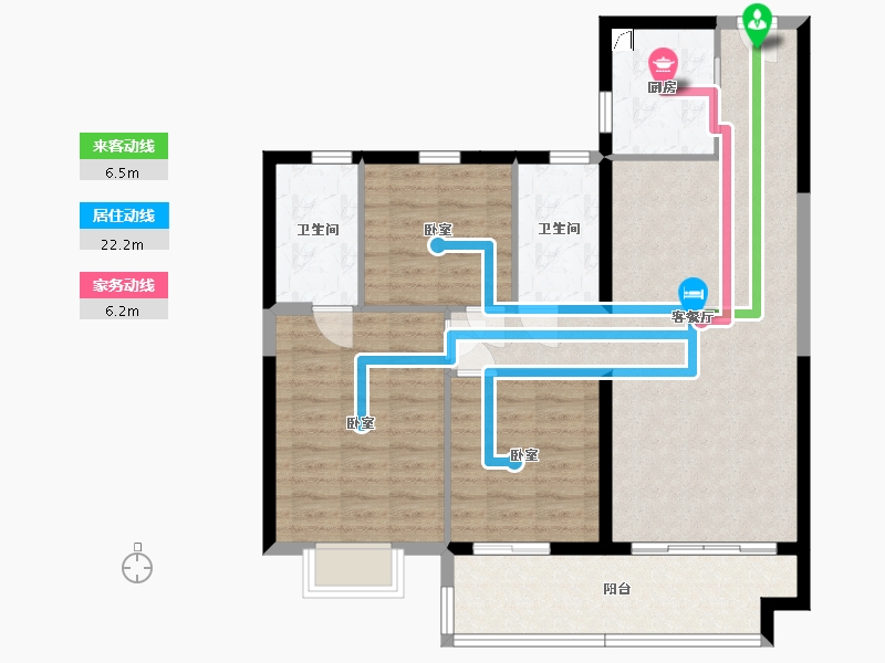 湖南省-衡阳市-华耀碧桂园·十里江湾-93.39-户型库-动静线