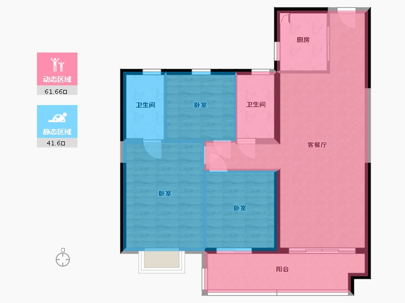 湖南省-衡阳市-华耀碧桂园·十里江湾-93.39-户型库-动静分区