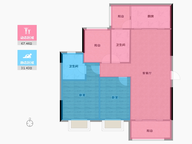 广东省-肇庆市-海伦堡海伦印象-90.55-户型库-动静分区