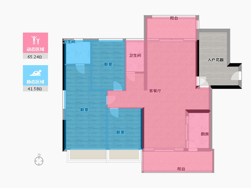 湖南省-郴州市-达康永乐府-108.00-户型库-动静分区