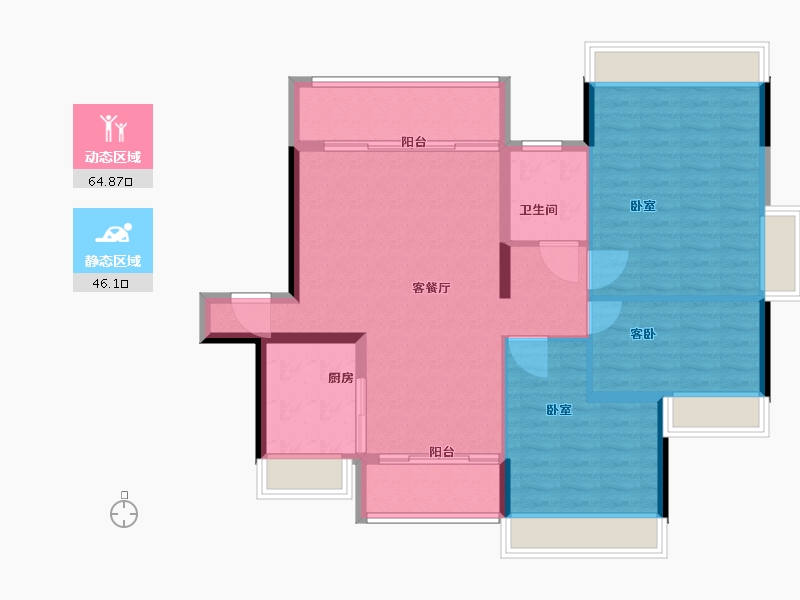 湖南省-郴州市-德泰宝领嘉园-101.00-户型库-动静分区