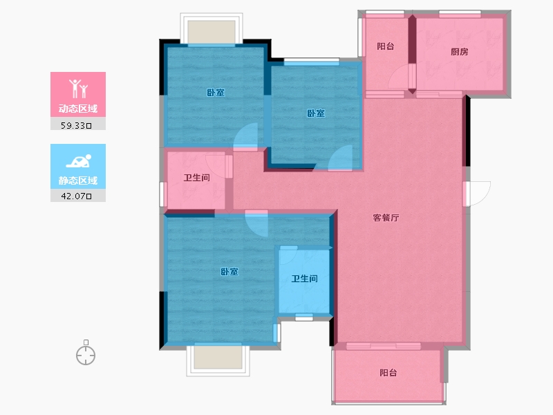 湖南省-常德市-恒盛世家-90.32-户型库-动静分区