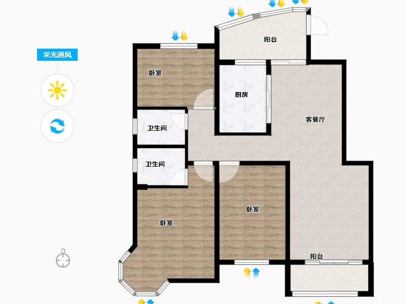 河南省-商丘市-新城国际·兰溪谷-111.00-户型库-采光通风