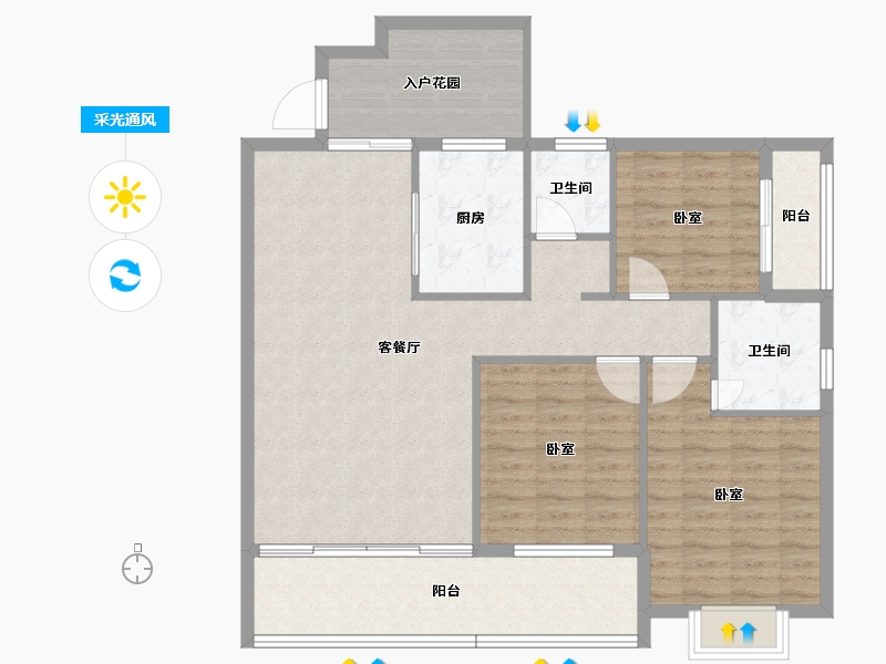 湖南省-怀化市-顺天学府花园-108.07-户型库-采光通风