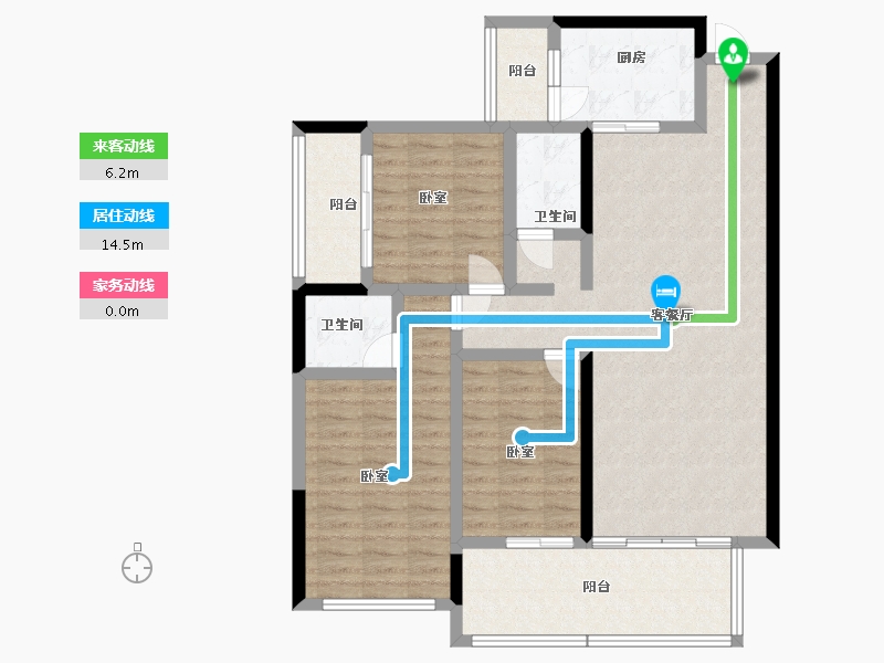 湖南省-郴州市-达康永乐府-103.00-户型库-动静线