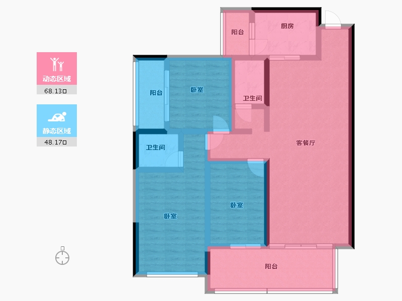 湖南省-郴州市-达康永乐府-103.00-户型库-动静分区