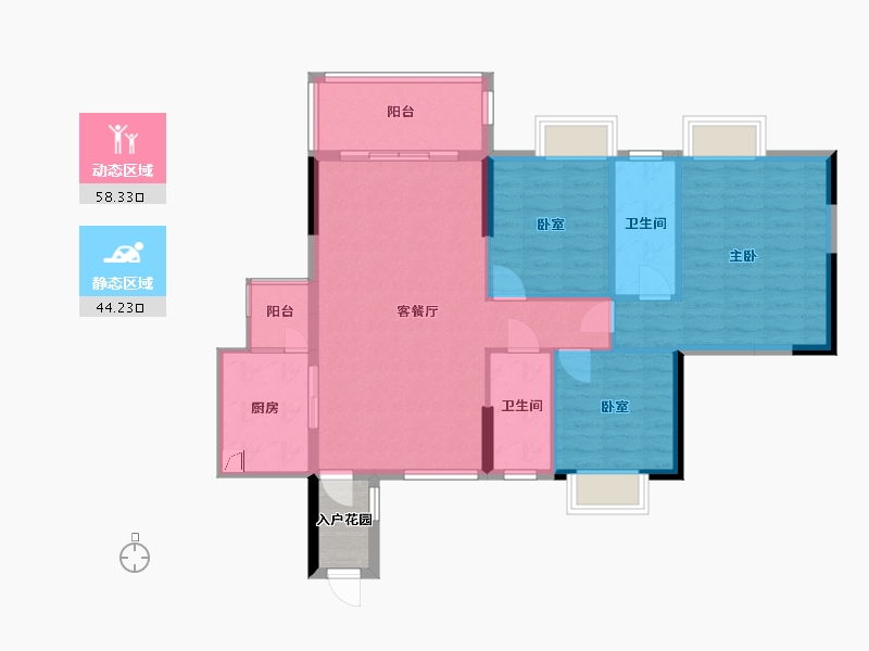 广东省-清远市-金保利·世界城-95.99-户型库-动静分区