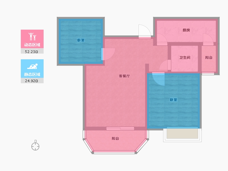 江苏省-镇江市-明发盛世家园·峰景苑-68.00-户型库-动静分区