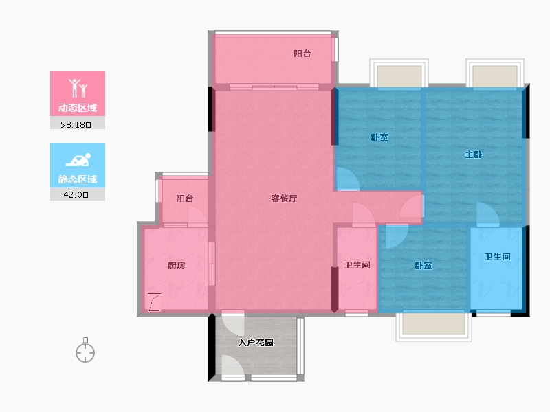 广东省-清远市-金保利·世界城-96.33-户型库-动静分区