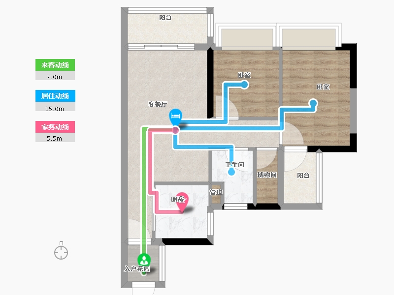 广东省-广州市-方圆星宇月岛-60.00-户型库-动静线