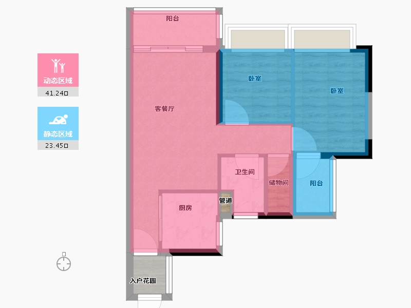 广东省-广州市-方圆星宇月岛-60.00-户型库-动静分区