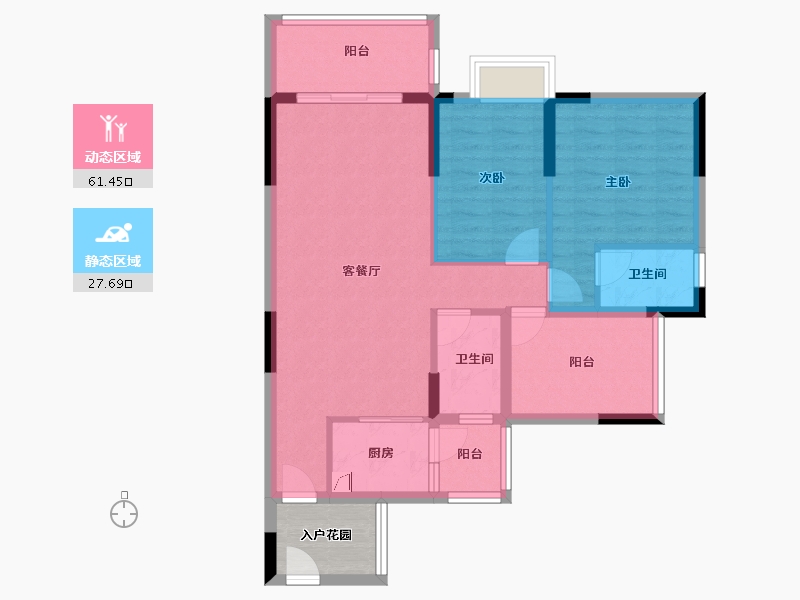 广东省-佛山市-锦明华府-83.49-户型库-动静分区