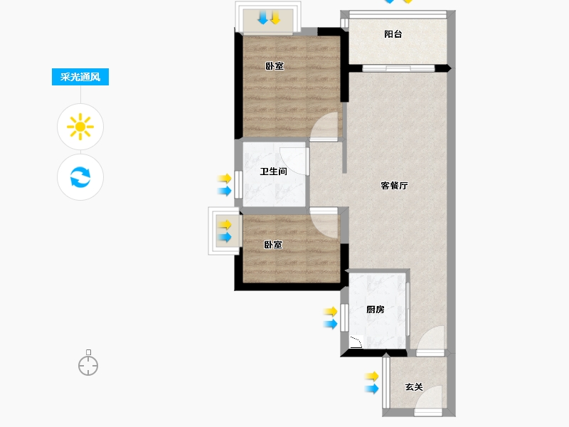 广东省-广州市-智联汽车小镇-60.00-户型库-采光通风