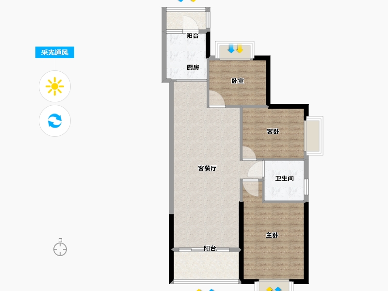 安徽省-六安市-恒大御景湾-91.10-户型库-采光通风