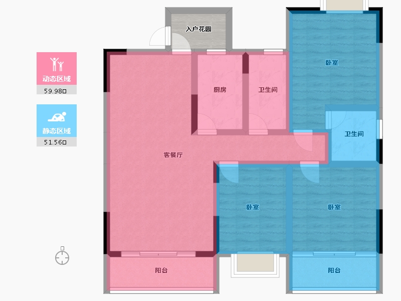 湖南省-衡阳市-云府A区-102.54-户型库-动静分区