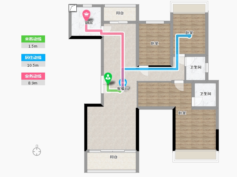 湖南省-郴州市-德泰宝领嘉园-110.00-户型库-动静线