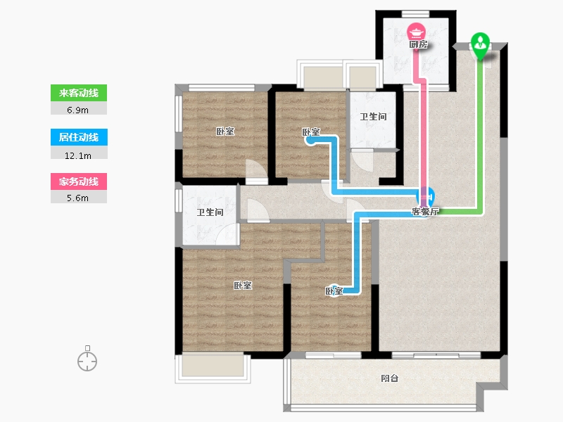 江苏省-镇江市-海伦堡协信峰汇苑·悦邻-111.00-户型库-动静线