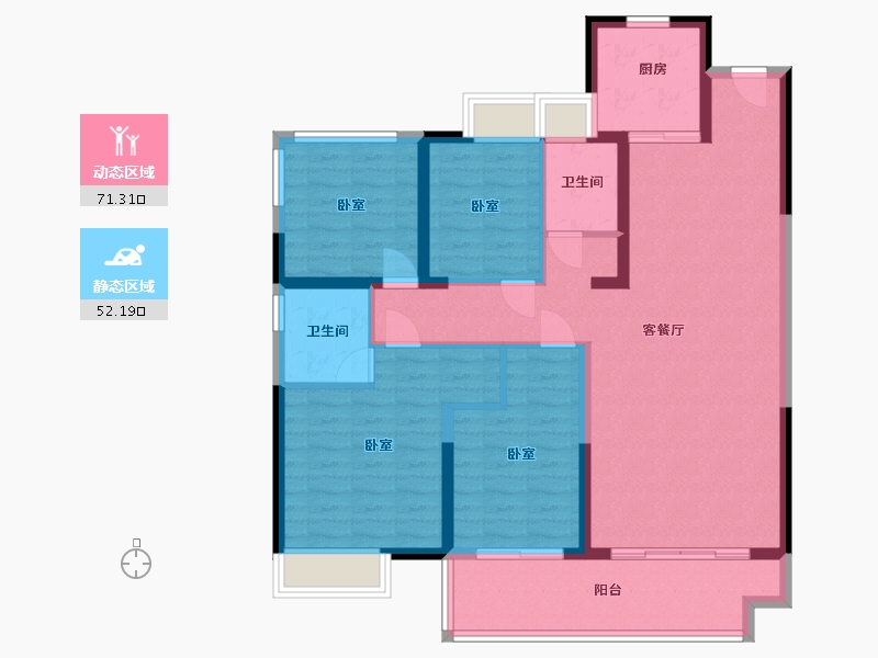 江苏省-镇江市-海伦堡协信峰汇苑·悦邻-111.00-户型库-动静分区