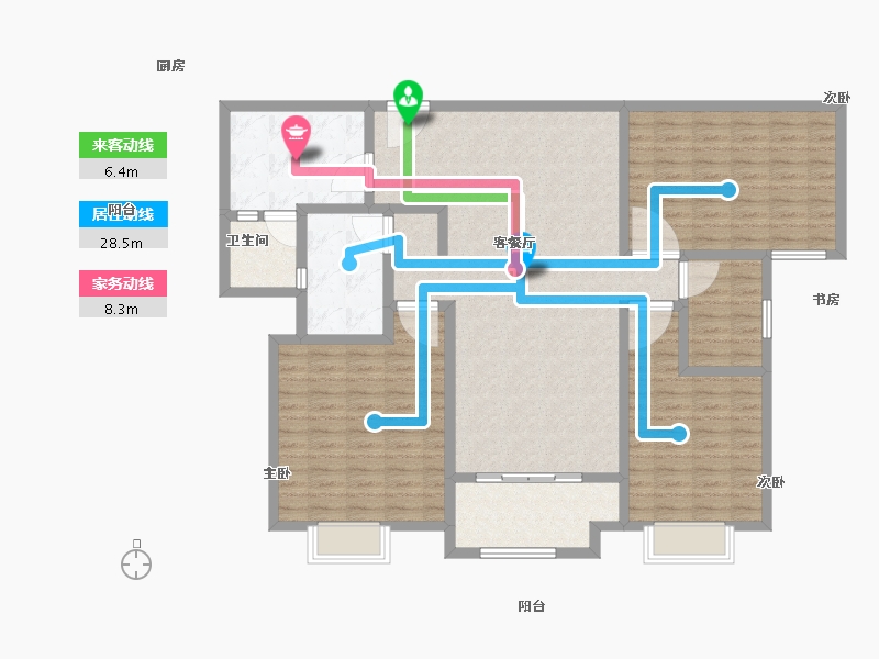 山东省-济宁市-天圳四季城-133.00-户型库-动静线