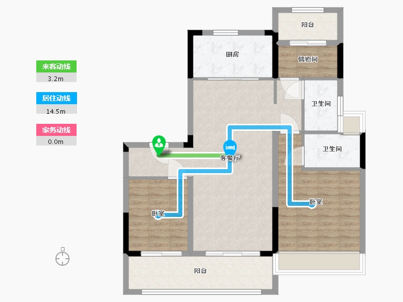 江苏省-镇江市-中南·聆江阁-94.00-户型库-动静线