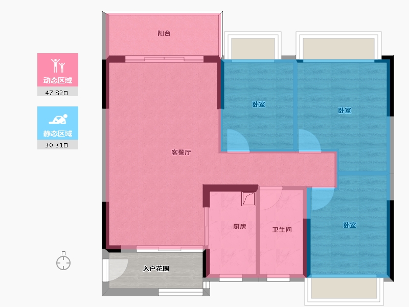 广东省-惠州市-源东云锦二期-74.92-户型库-动静分区