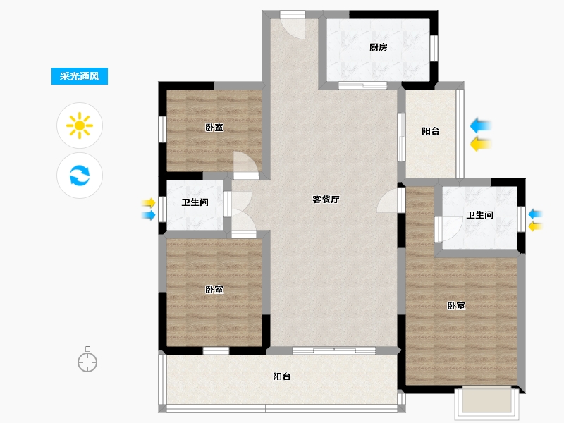 湖南省-邵阳市-邵阳县东方明珠雅苑-101.47-户型库-采光通风