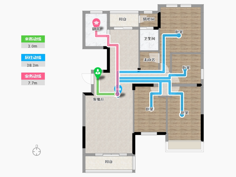 湖南省-怀化市-景东·黔阳府-119.06-户型库-动静线