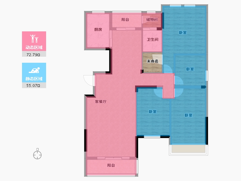 湖南省-怀化市-景东·黔阳府-119.06-户型库-动静分区