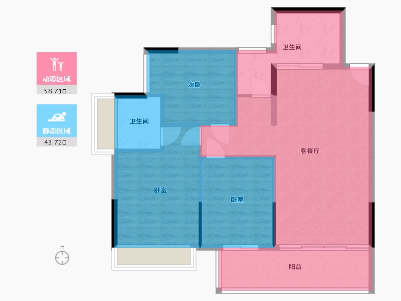 湖南省-郴州市-德泰宝领嘉园-93.89-户型库-动静分区