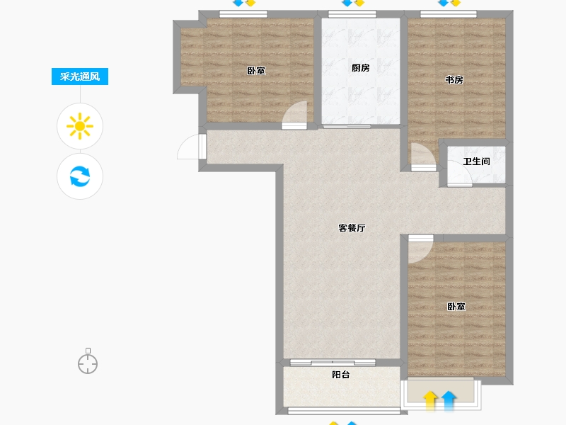 山东省-济宁市-九源书香园-98.00-户型库-采光通风