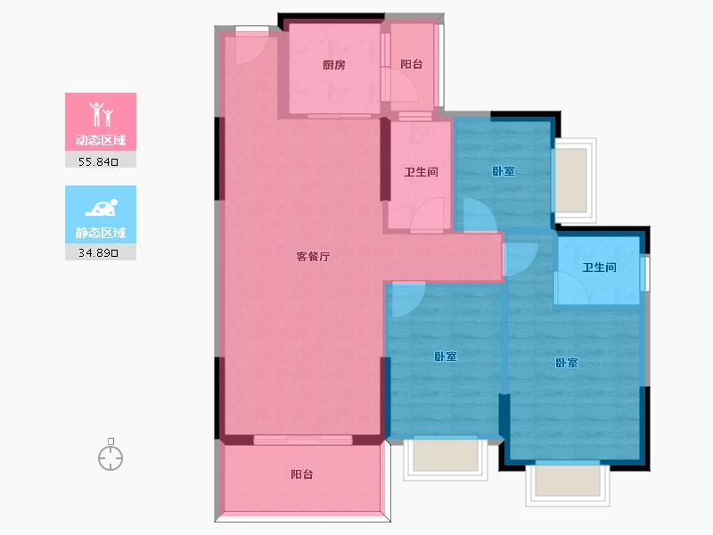 广东省-惠州市-荣达丰园-81.25-户型库-动静分区