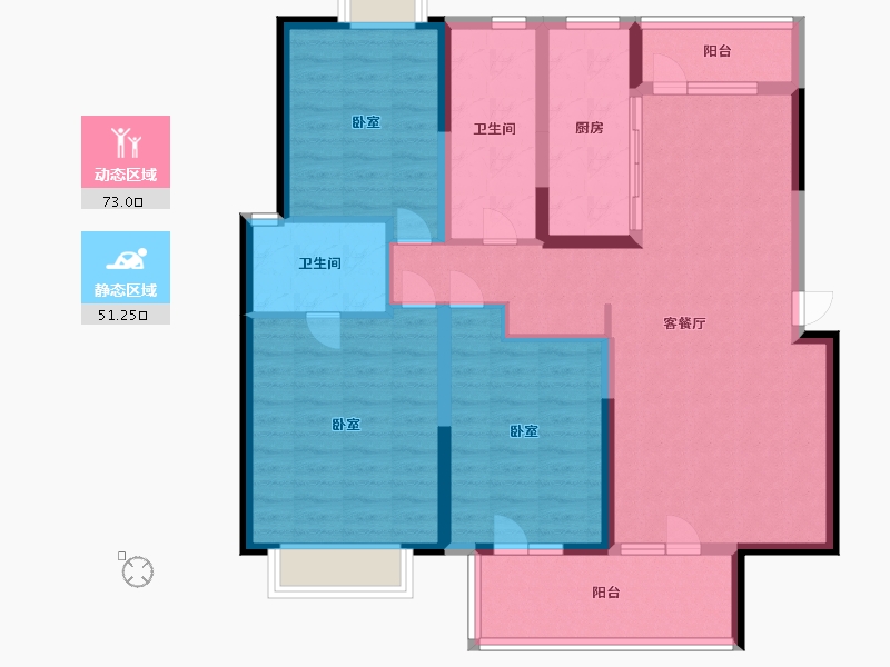 湖北省-武汉市-南国中心二期-110.99-户型库-动静分区