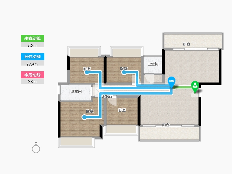 湖南省-郴州市-中港瓏熙府-113.00-户型库-动静线