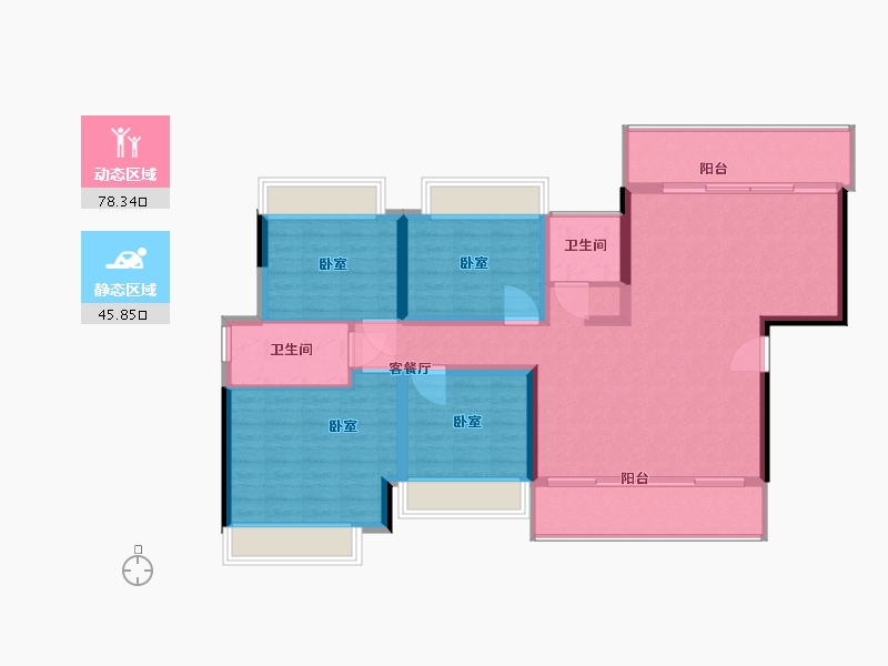 湖南省-郴州市-中港瓏熙府-113.00-户型库-动静分区