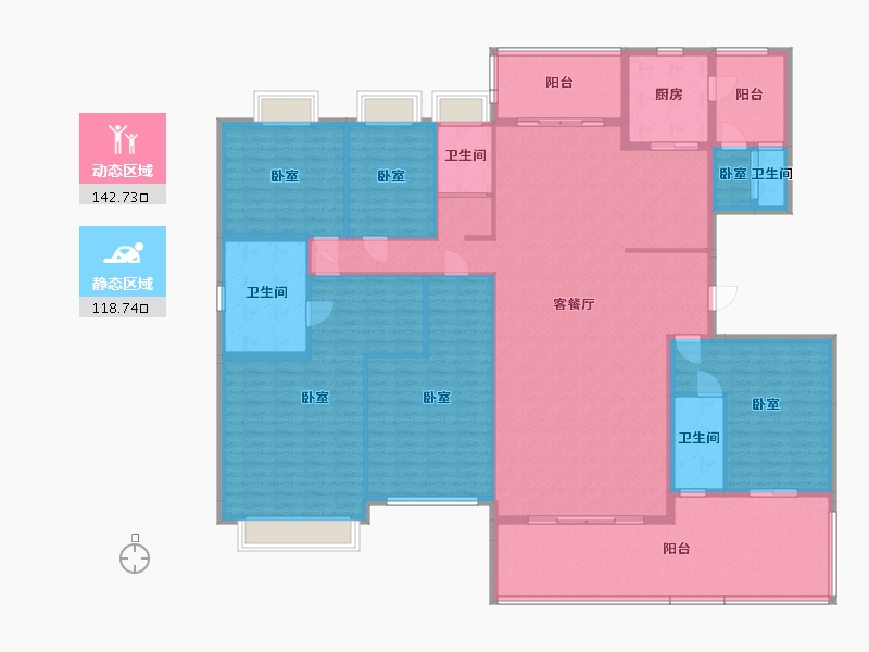 湖南省-衡阳市-华耀碧桂园·十里江湾-240.78-户型库-动静分区