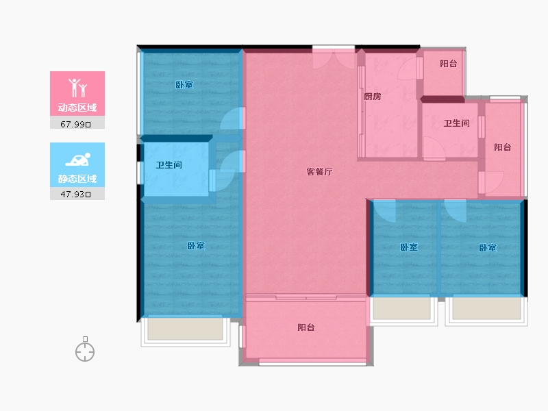 湖南省-郴州市-达康永乐府-104.00-户型库-动静分区