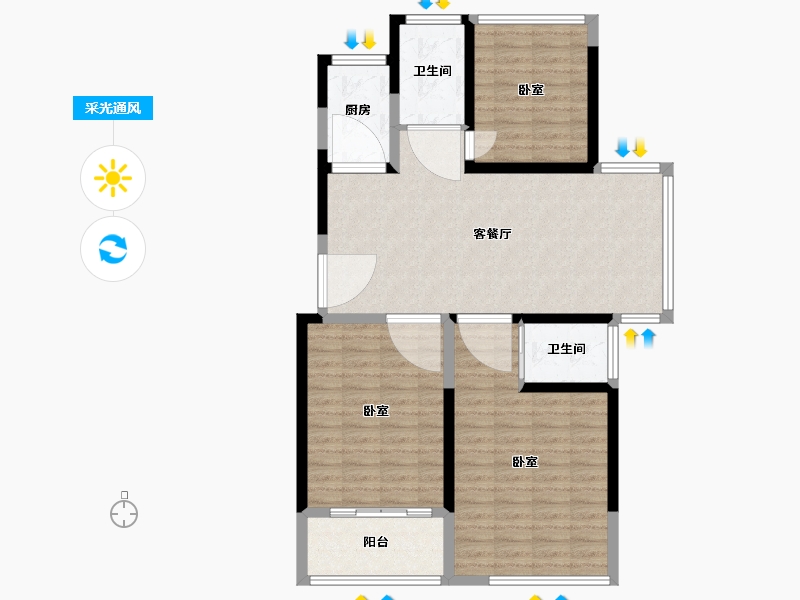 江苏省-镇江市-汇锦·汇锦新城三期-99.00-户型库-采光通风